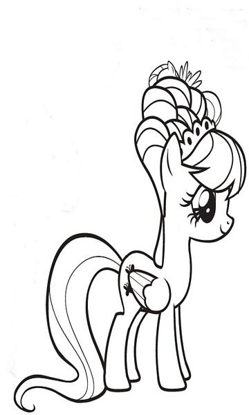 Online coloring book: Coloring book fluttershy with a crown